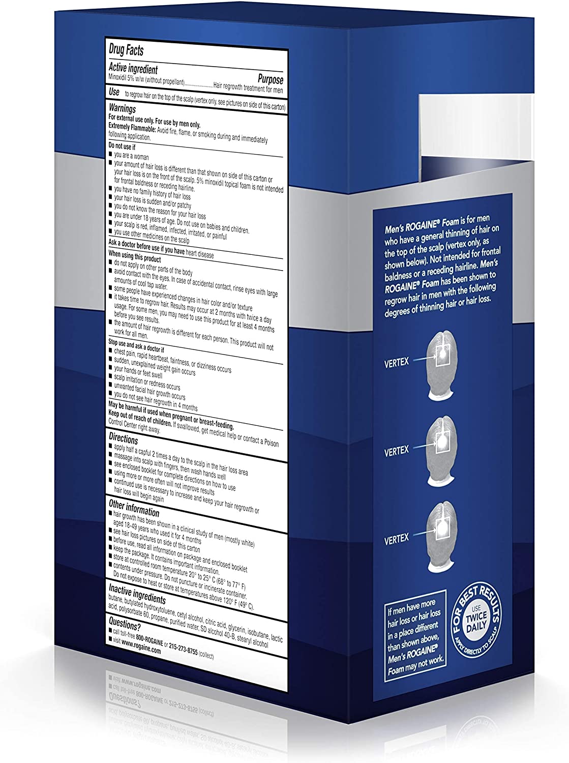 解救男士脫髮 Rogaine 5% Minoxidil Foam 男士防脫髮增髮泡沫