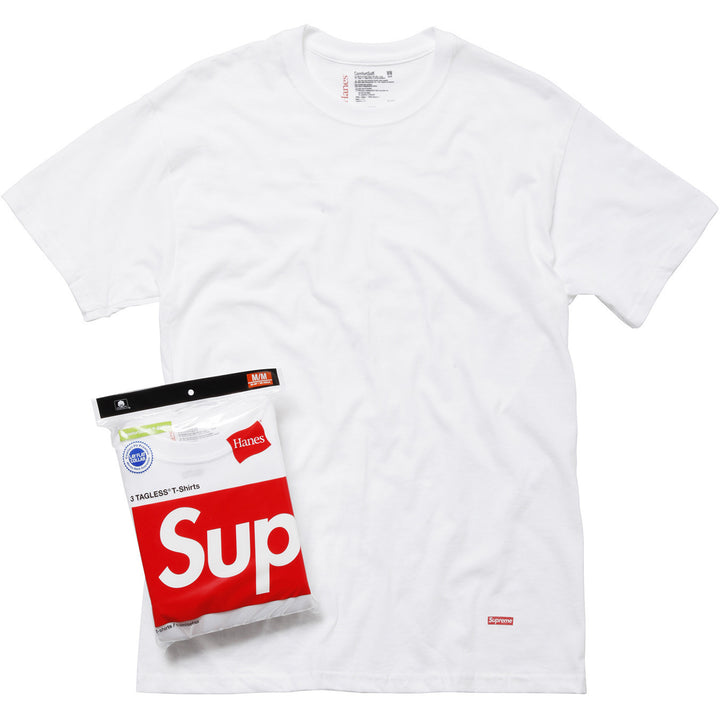 Supreme x Hanes Tagless Tees 三件裝純棉短袖