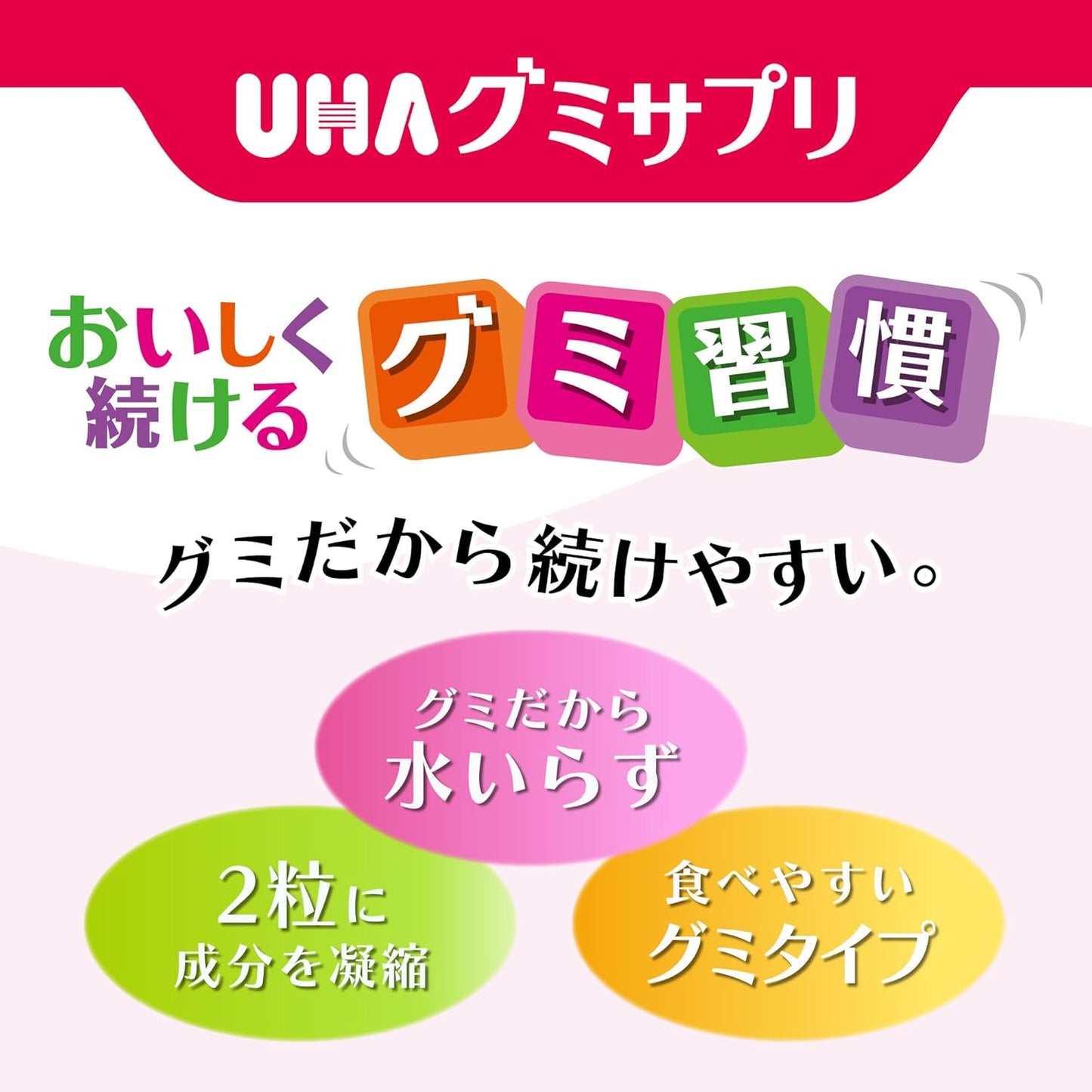 日本 UHA グミサプリ 鋅 草莓味 維他命軟糖 40粒 20日份 (5包裝)