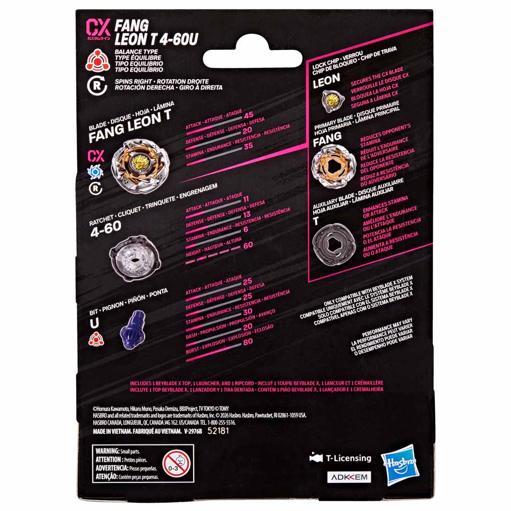 Beyblade X Fang Leon T 4-60U CX Starter Pack Set  獅子王 美版爆旋陀螺