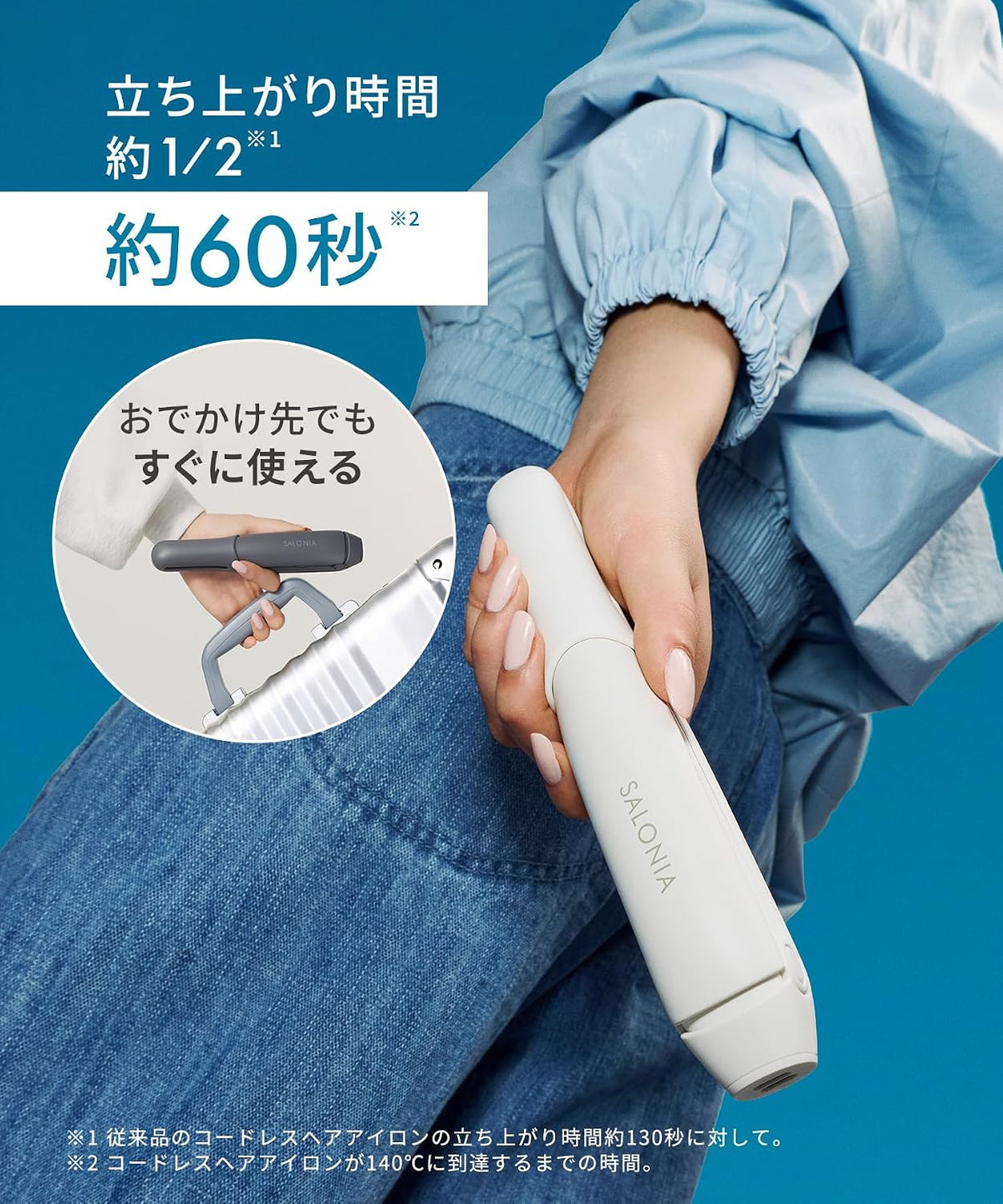 SALONIA 無線直髮夾。12mm細板、約60秒預熱