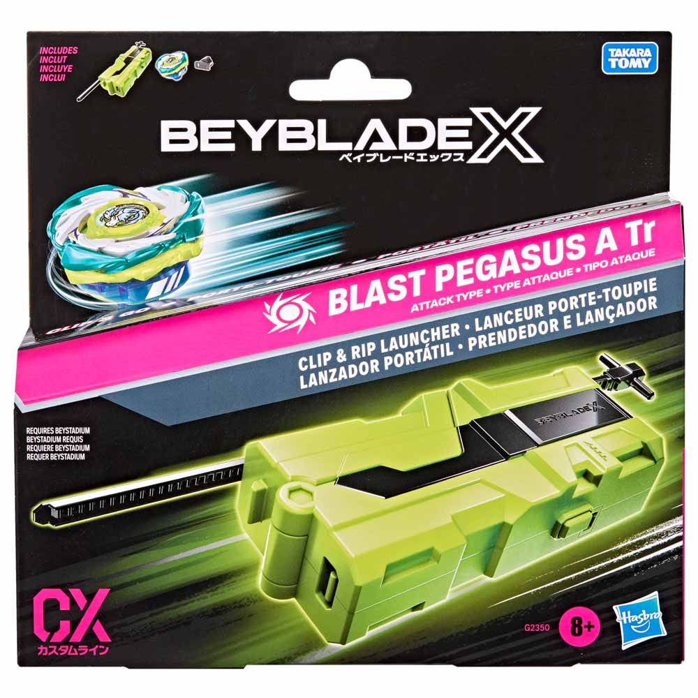Beyblade X Blast Pegasus A Tr Clip & Rip Launcher Set 正版！含飛馬攻擊型陀螺 + 創新夾扣發射器，可夾在腰帶/背包，內建收納空間。支援 X-Celerator 極限加速，適合隨身對戰，澳門直送！