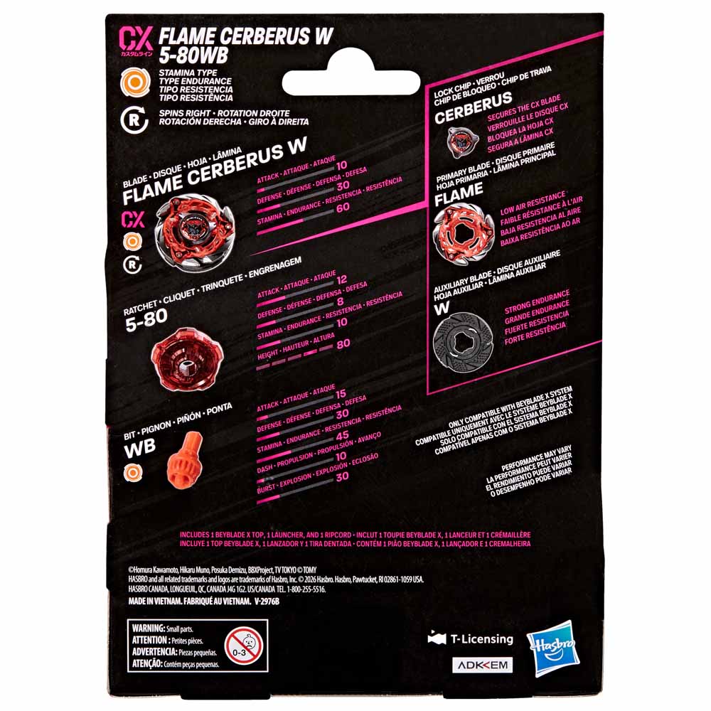 Beyblade X Flame Cerberus W 5-80WB CX Starter Pack Set  火焰地獄犬 美版爆旋陀螺